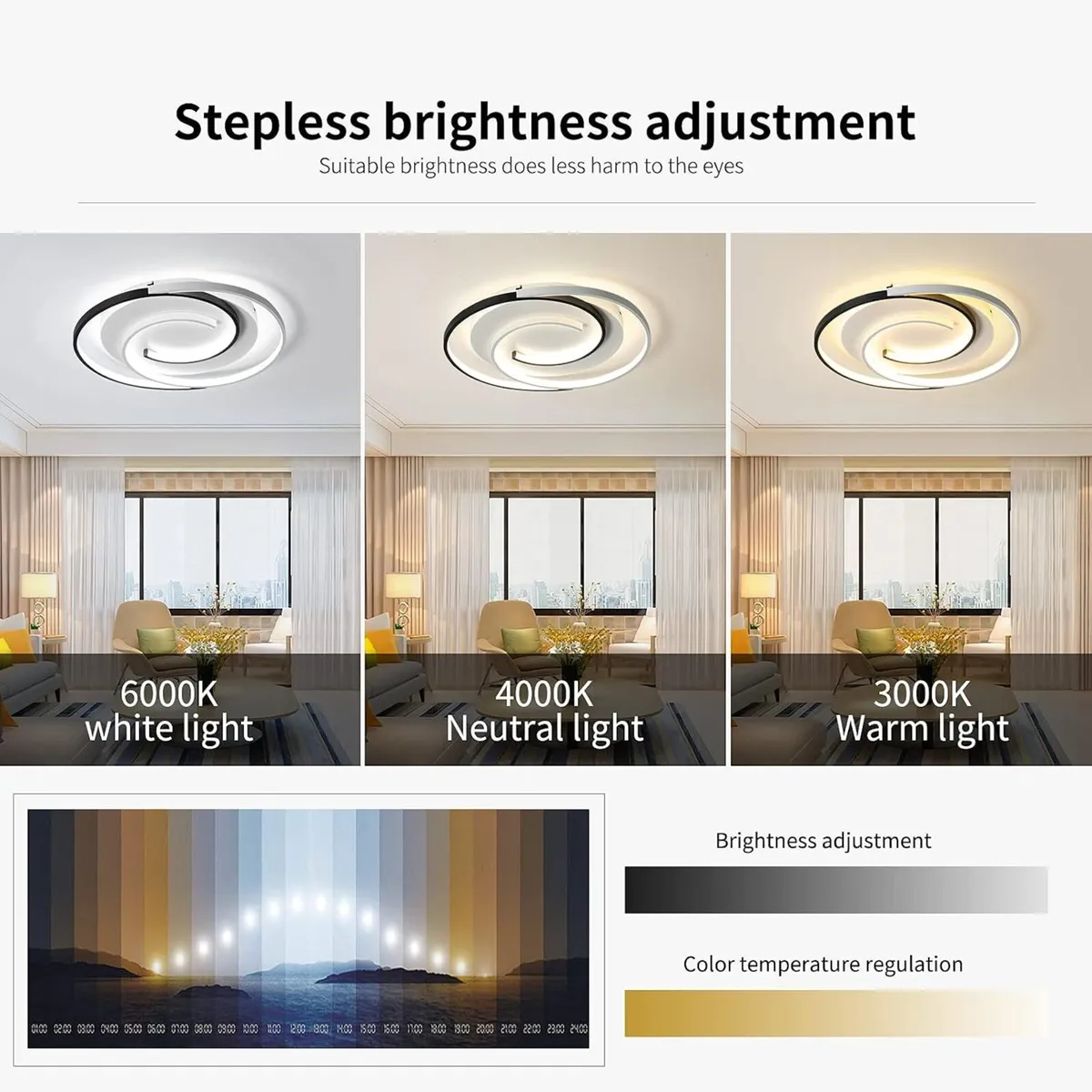 Modern LED Ceiling Light 36W 50CM with Remote - Image 2