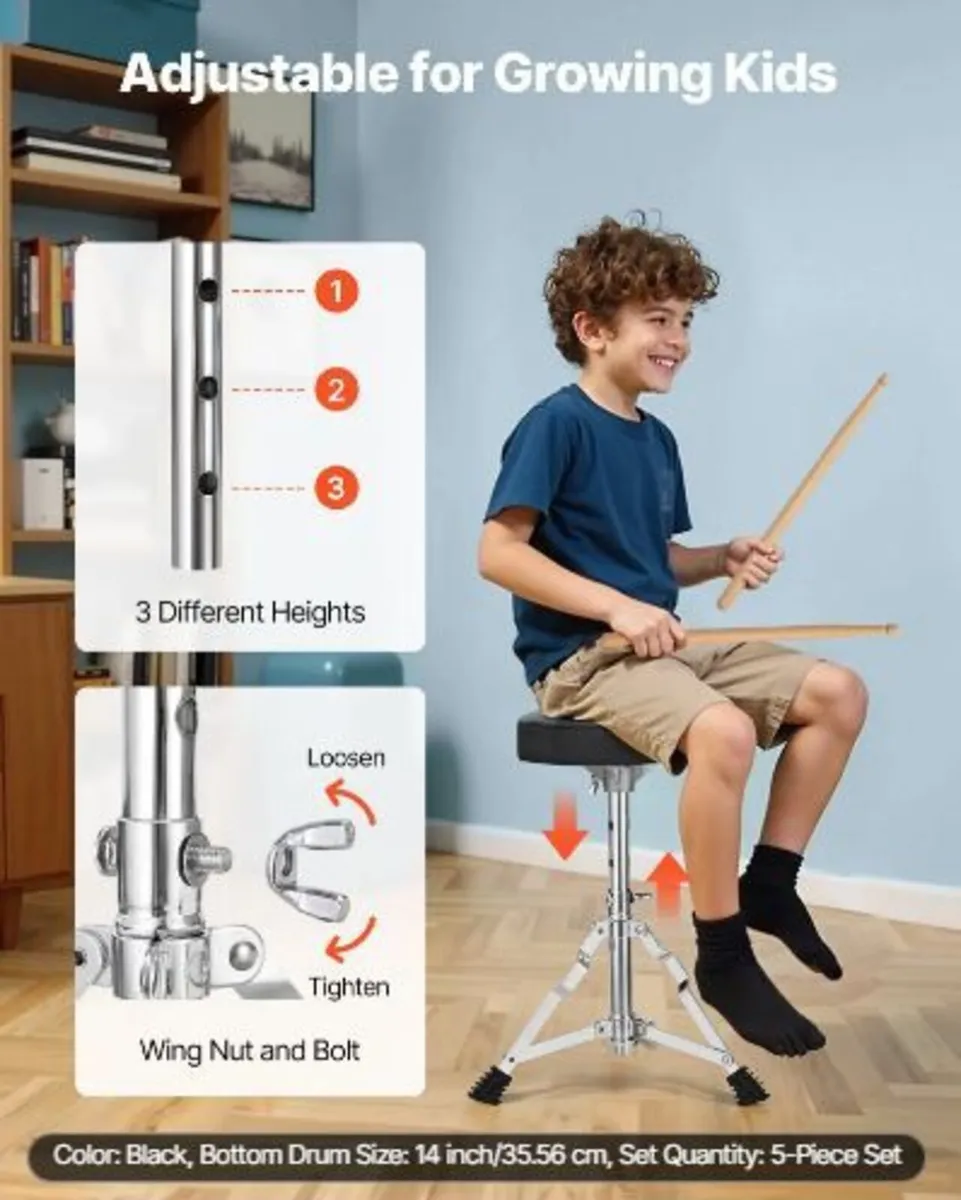 Kids Drum Set, 5-Piece 14 in / 355.6 mm - Image 2