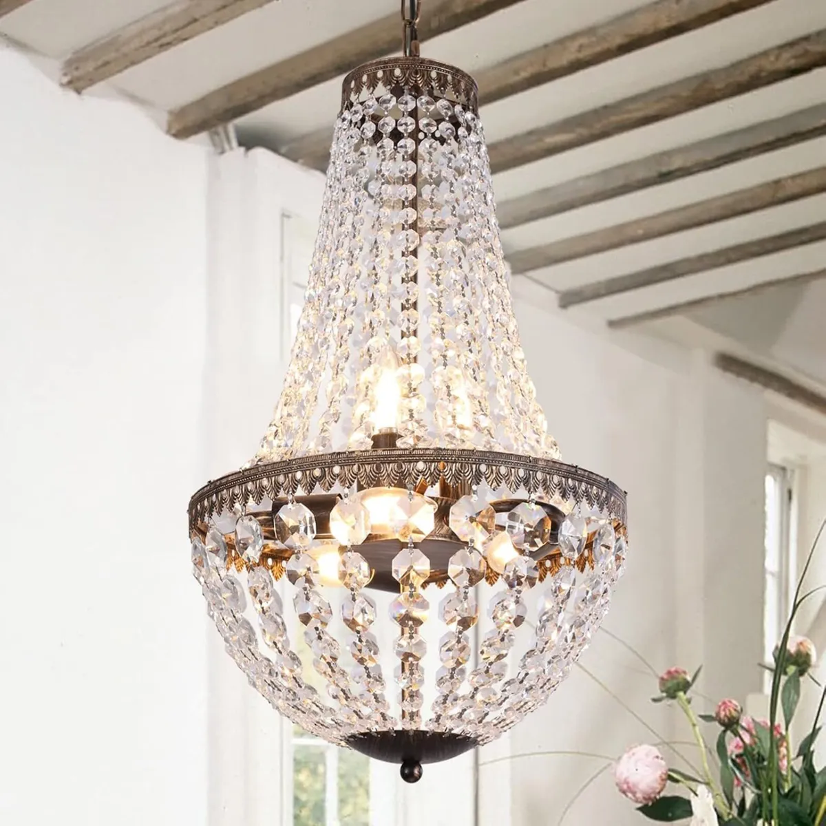 6 Lights French Empire Crystal Chandelier 13 Inch - Image 1