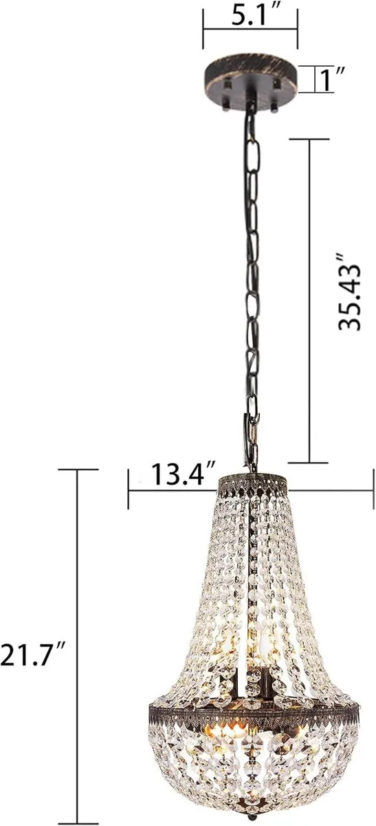 6 Lights French Empire Crystal Chandelier 13 Inch - Image 3