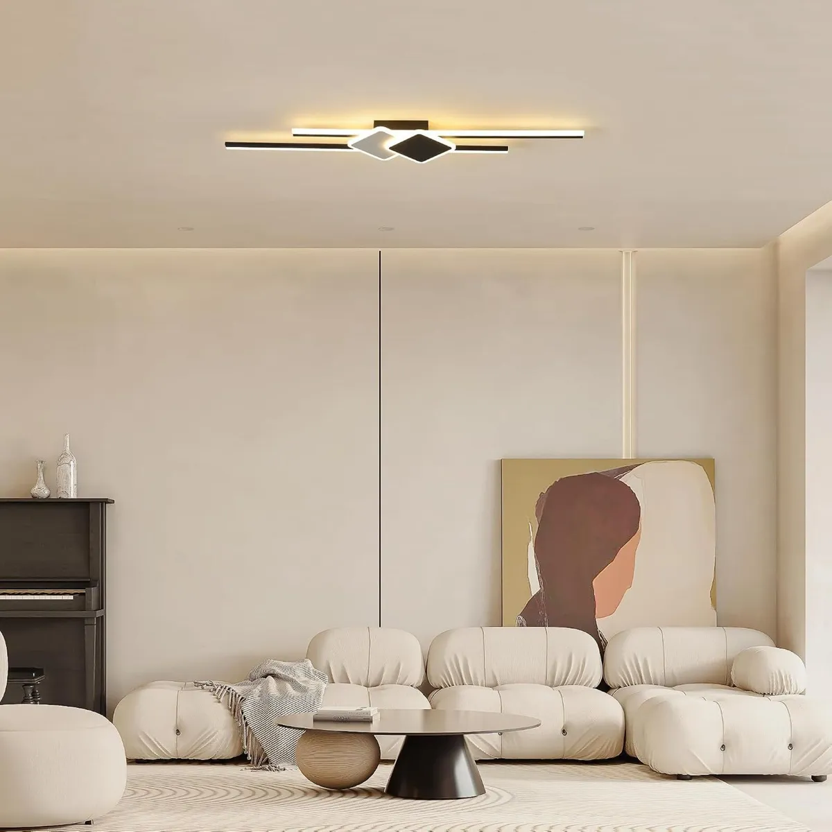 LED Ceiling Light 110CM Dimmable Oval Linear Flush - Image 3