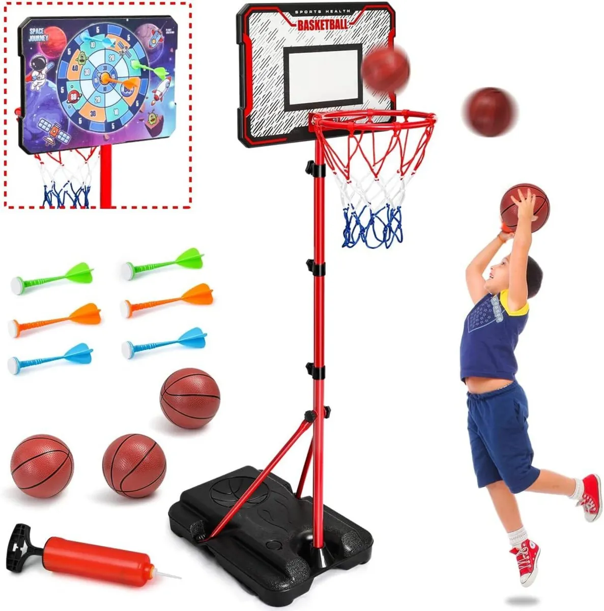 190cm Adjustable Children's Basketball Hoop  Stand - Image 1