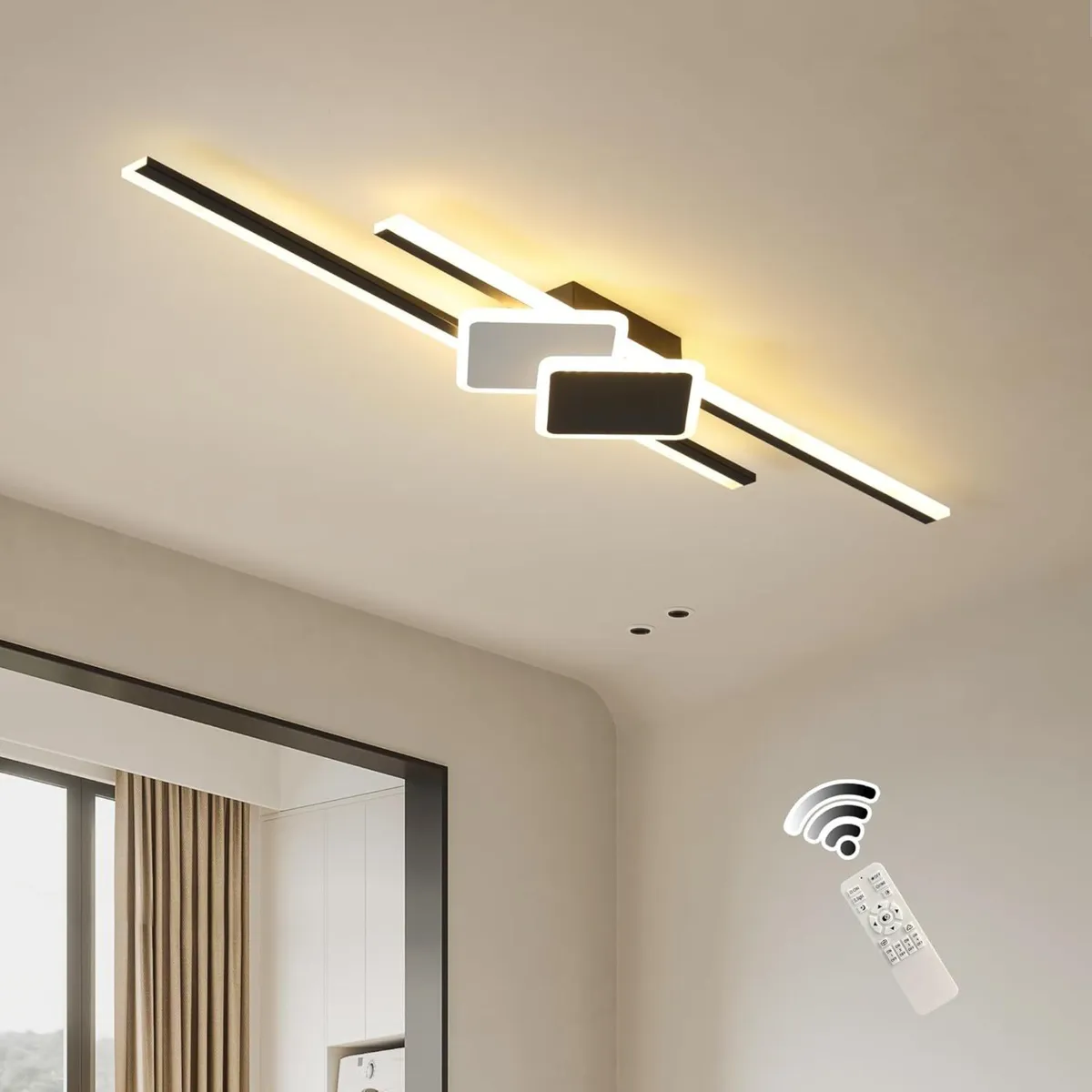 LED Ceiling Light 110CM Dimmable Oval Linear Flush - Image 1