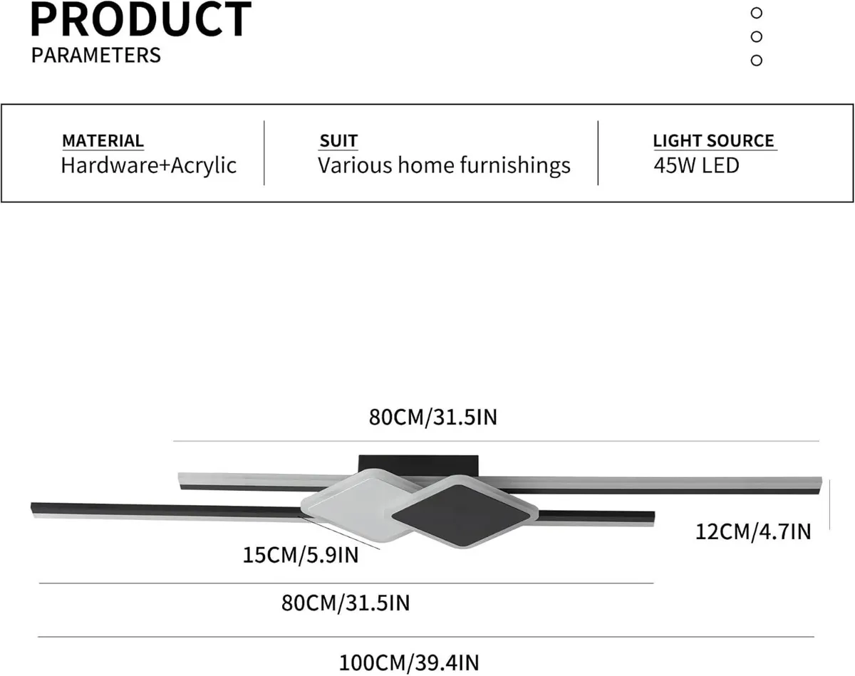 LED Ceiling Light 110CM Dimmable Oval Linear Flush - Image 2