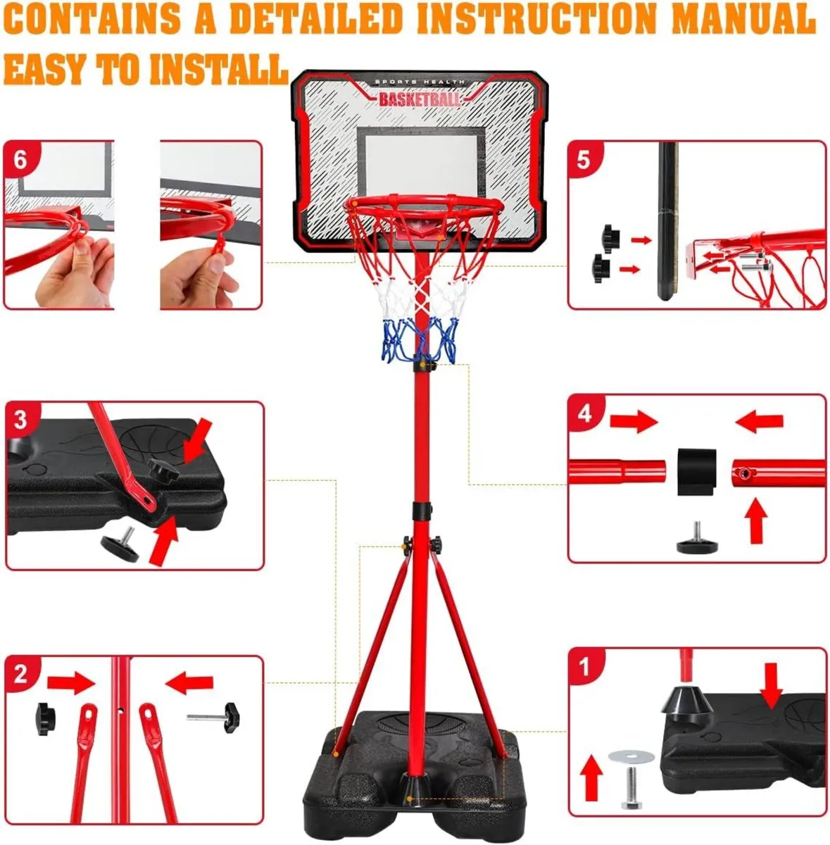 190cm Adjustable Children's Basketball Hoop  Stand - Image 4