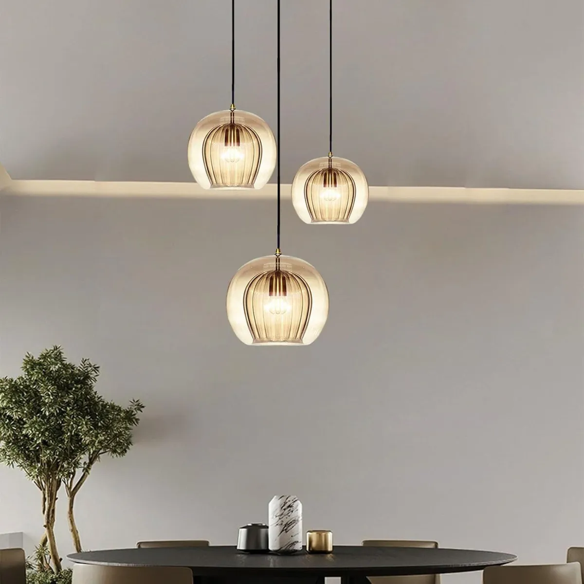 Stunning Double-Layer Glass Ball Pendant Light - Image 4