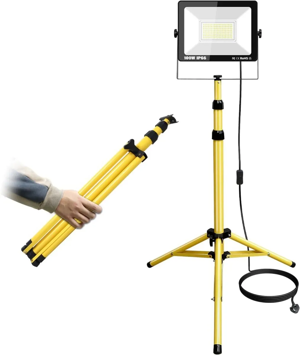100W Tripod Stand LED Work Light Flexible Portable - Image 1