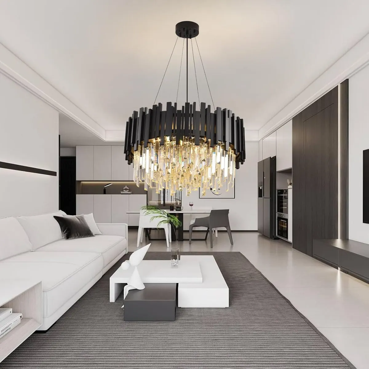 Luxury E14 Crystal Chandelier 2 in 1 Chandeliers - Image 2