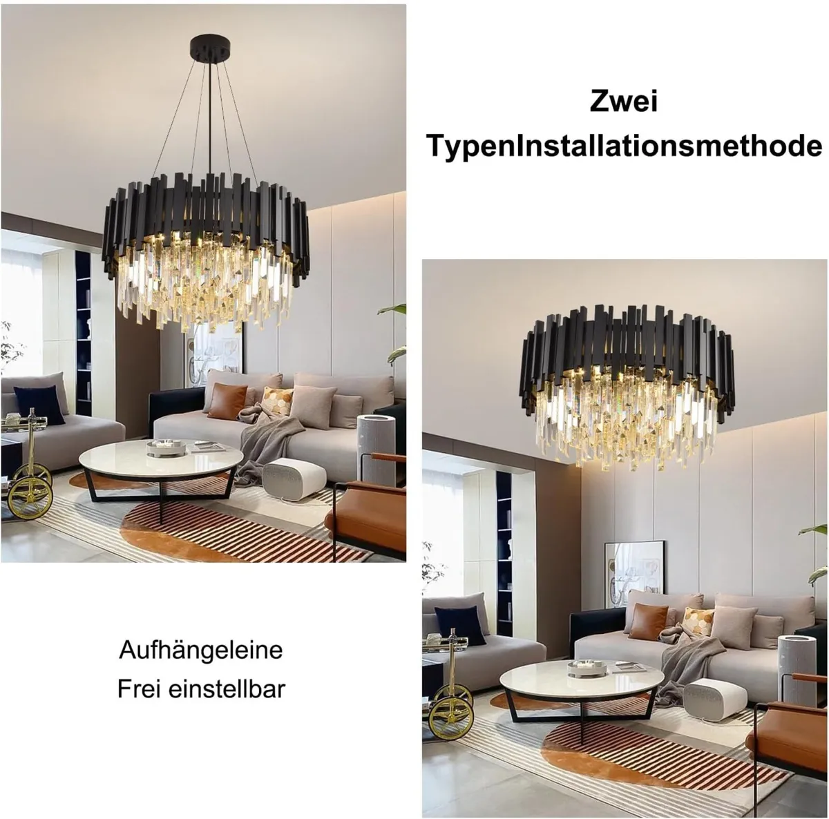 Luxury E14 Crystal Chandelier 2 in 1 Chandeliers - Image 4