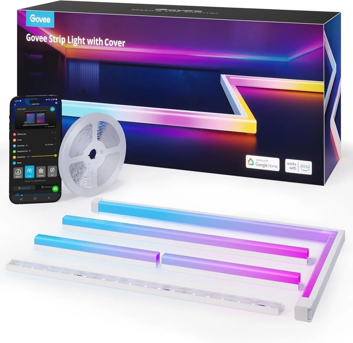 Smart Rgbic LED Strip Lights 5m with Covers - Image 1