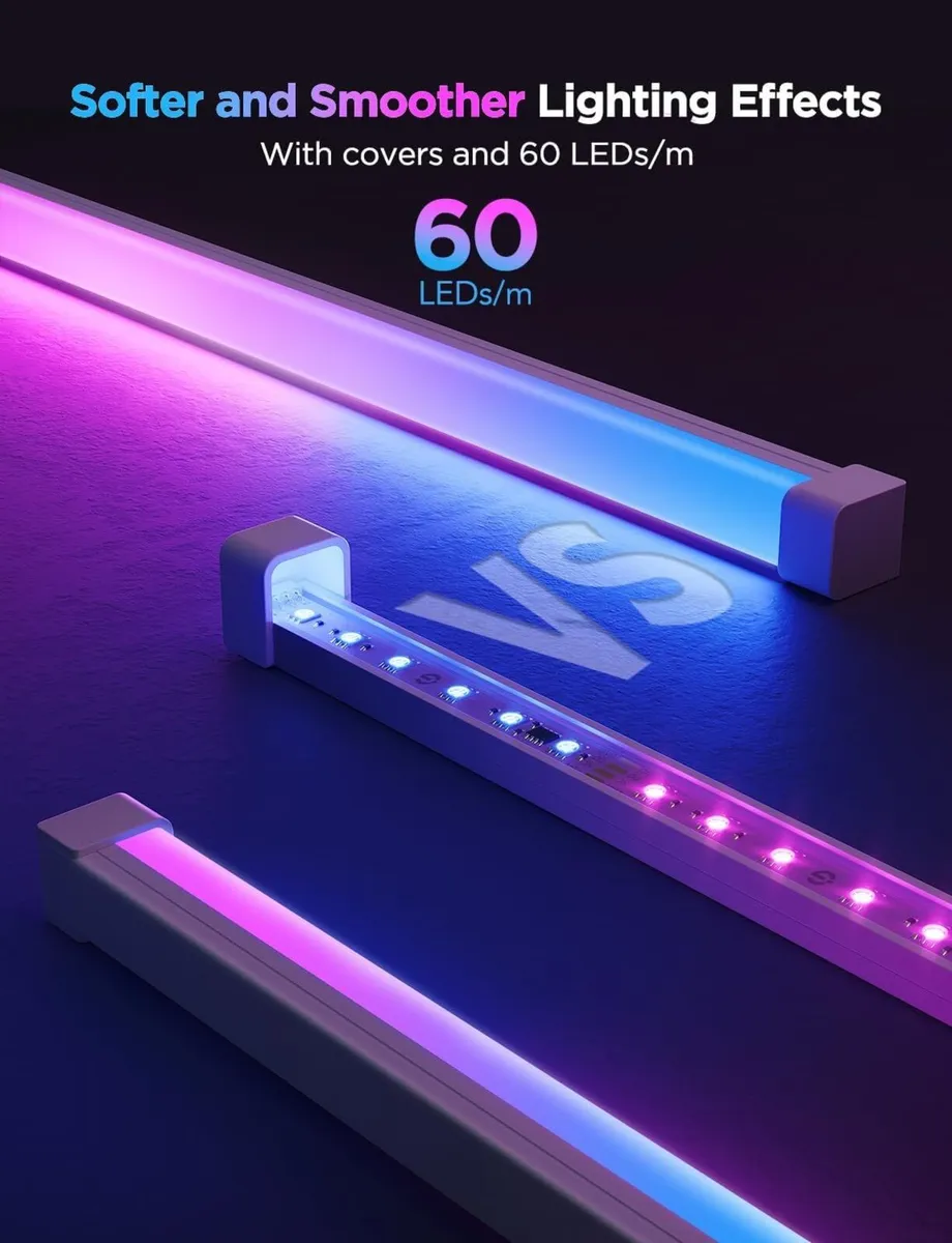 Smart Rgbic LED Strip Lights 5m with Covers - Image 2