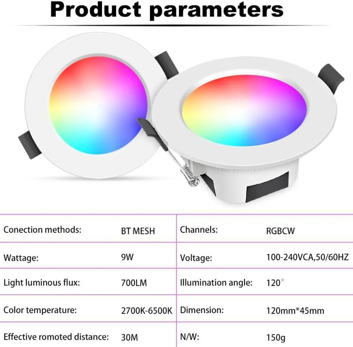 LED Downlights for Ceiling Alexa 9W Bluetooth - Image 2