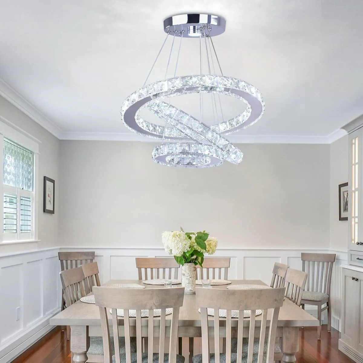 3 Ring Crystal Pendant Light Cool - Image 4