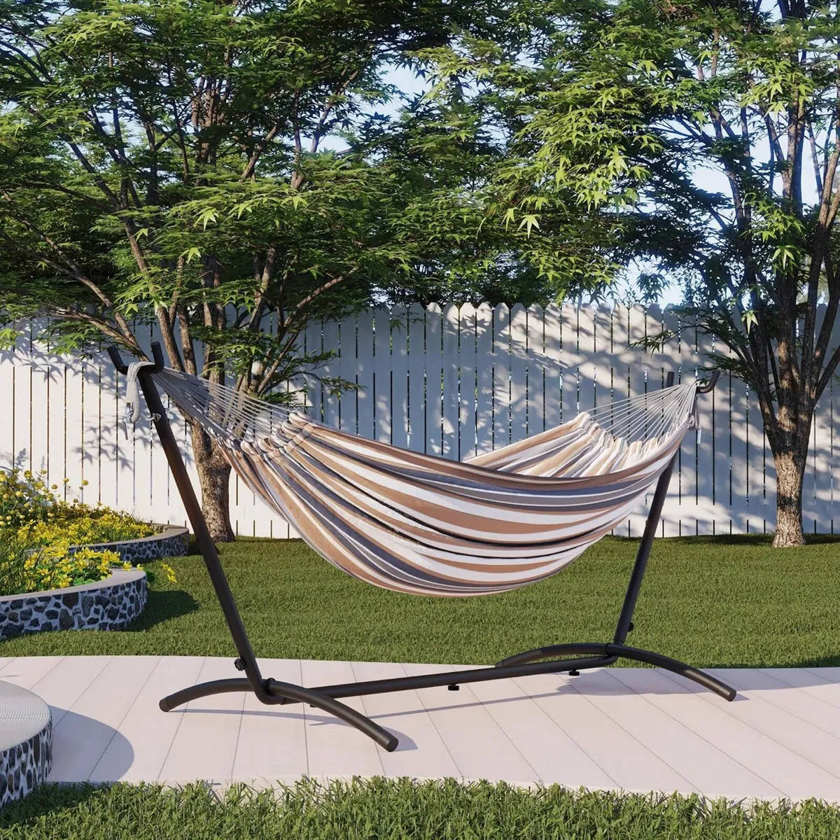 Hammock with Stand 2 Person Metal Frame - Image 2
