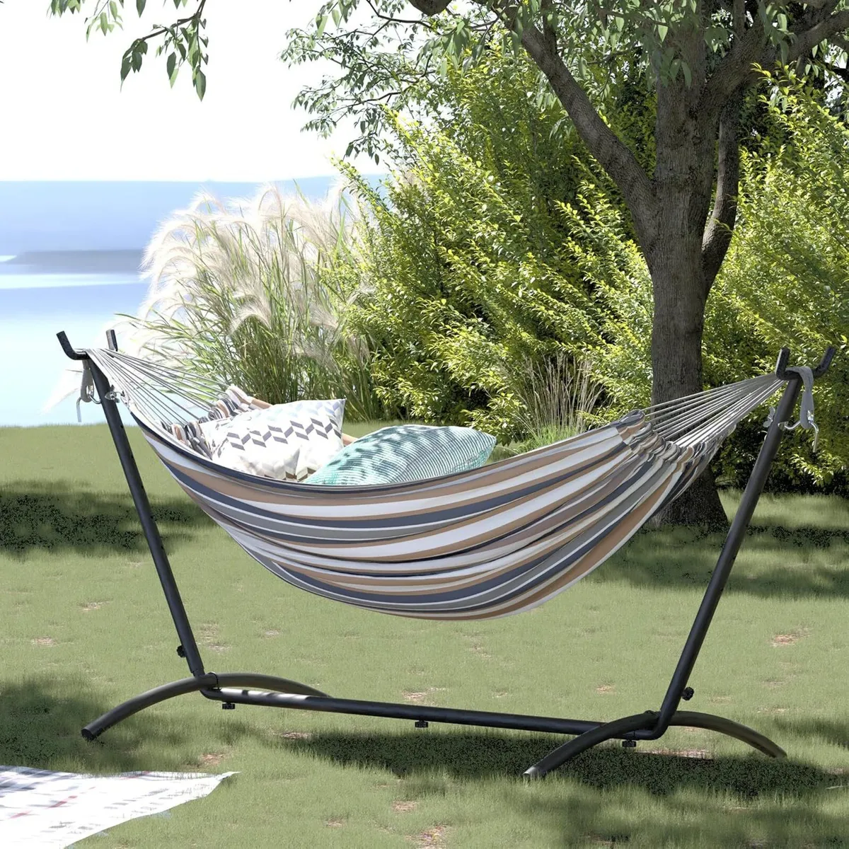 Hammock with Stand 2 Person Metal Frame - Image 4
