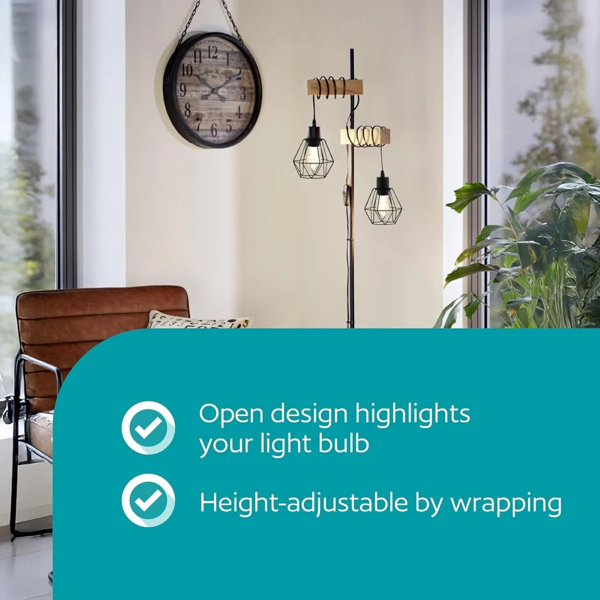 Floor Lamp Townshend 5 2-Light Vintage Standing - Image 4