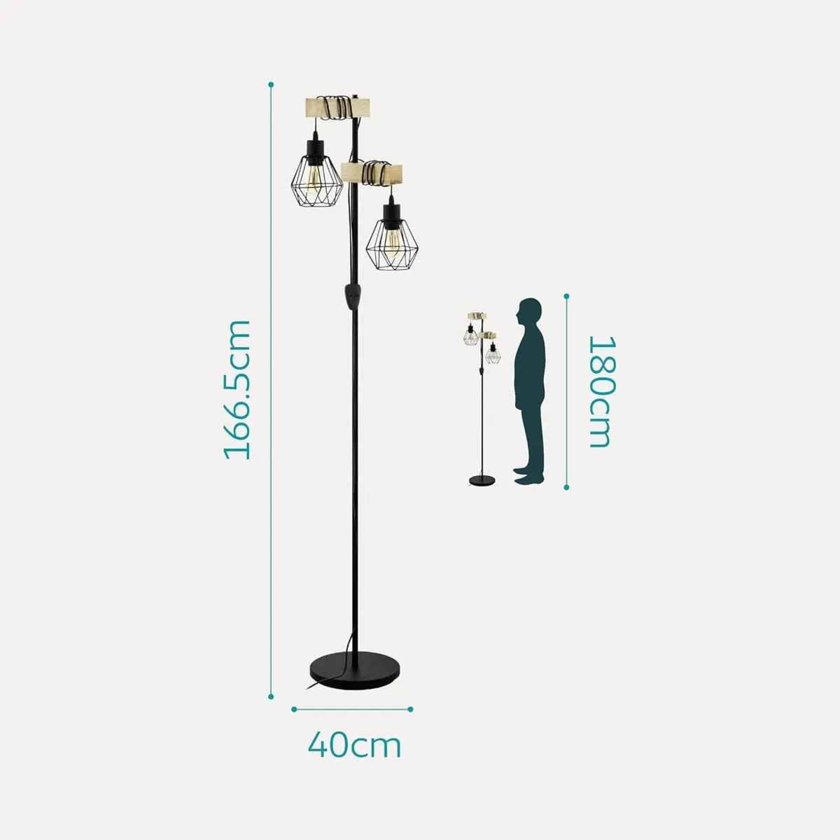 Floor Lamp Townshend 5 2-Light Vintage Standing - Image 3
