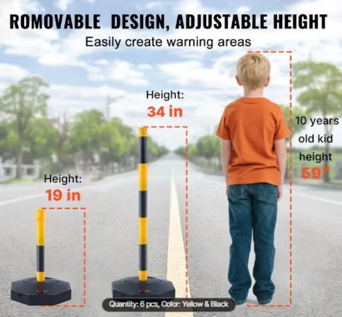 Adjustable Traffic Delineator Post Cones, 6 Pack - Image 3