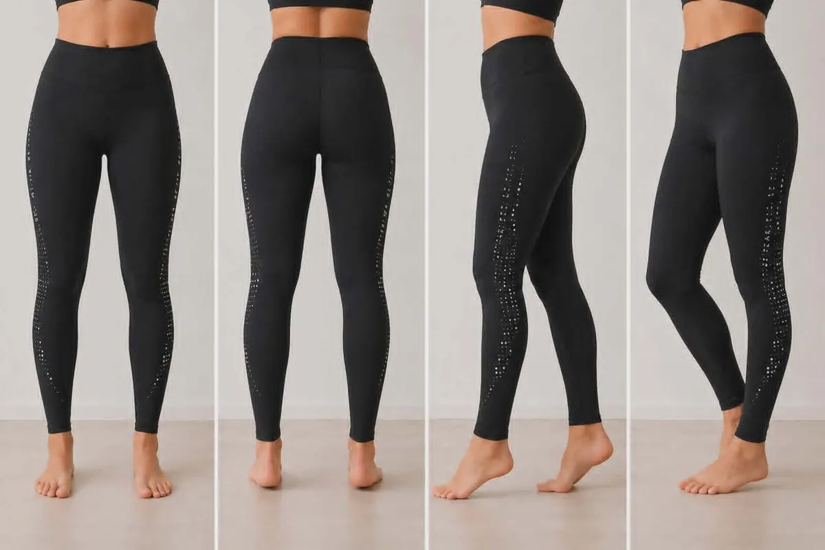 Women's Black "Be Fit Be Fearless" Sports Leggings - Image 2