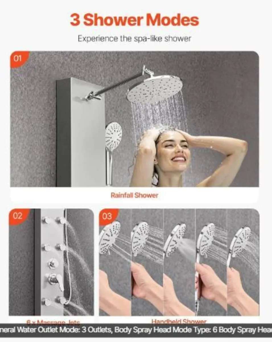 Shower Panel Tower System with Rainfall - Image 2