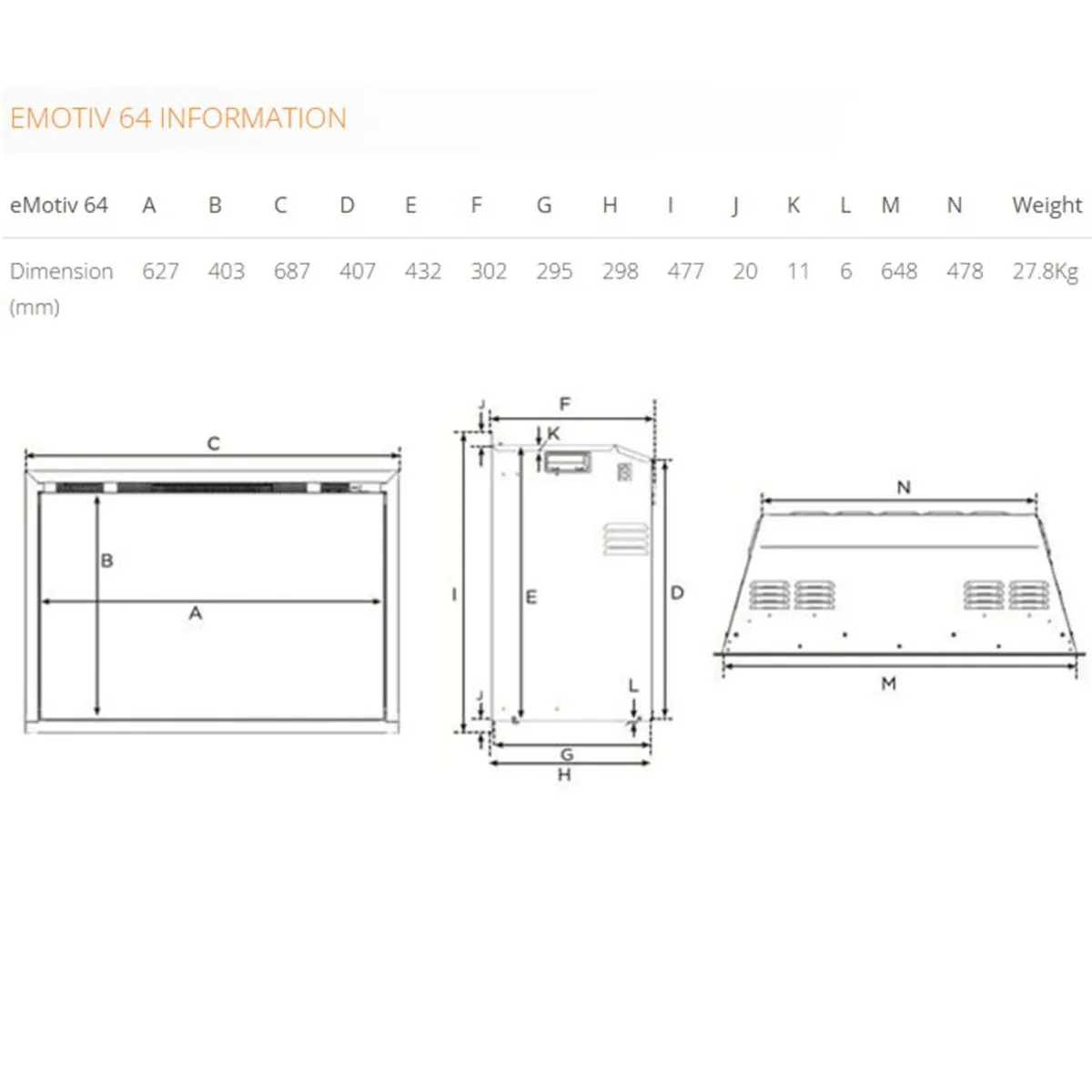eMotiv 64 electric fire inset - Image 2