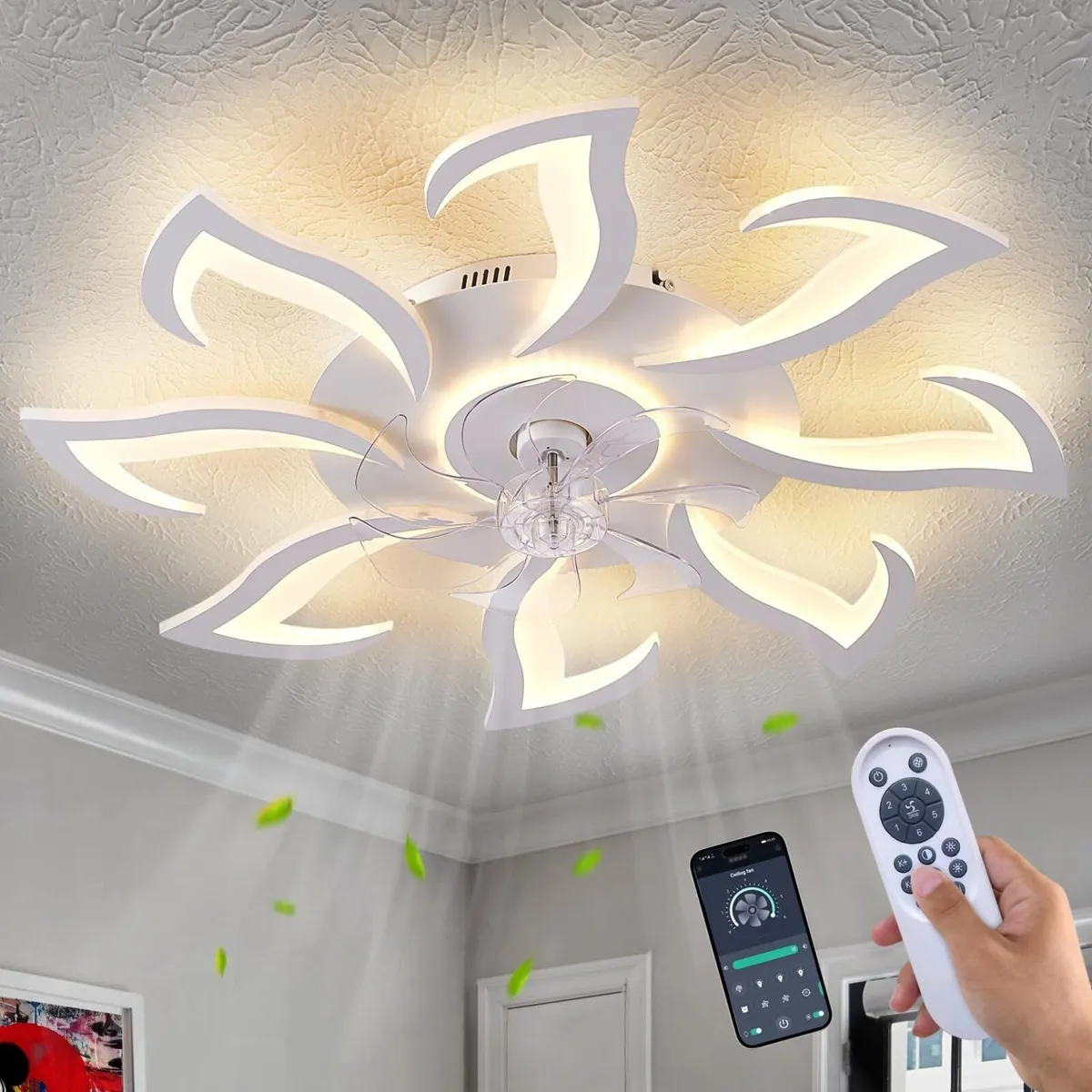 Modern Ceiling Fan with Light and Remote Control - Image 1