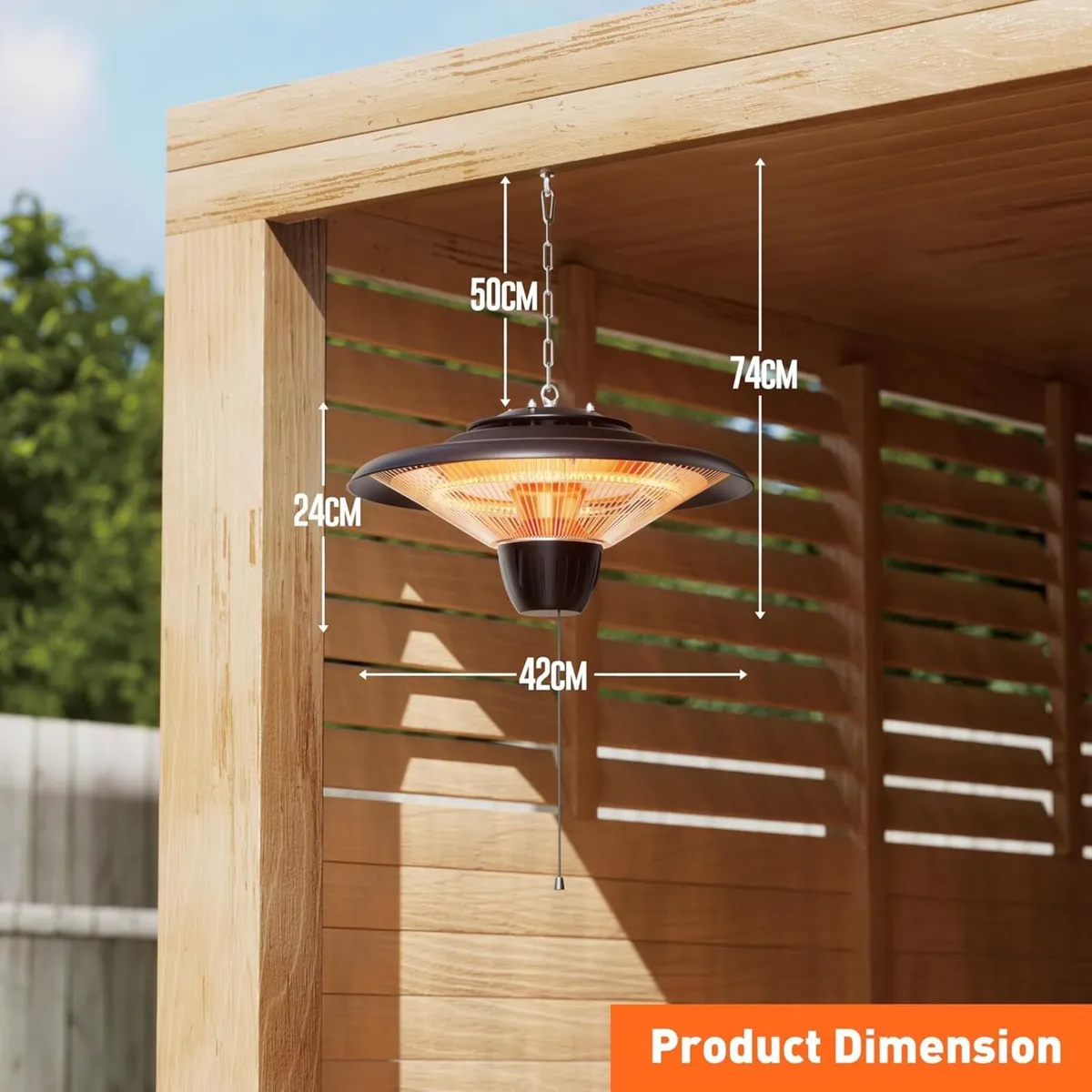 Hanging Patio Heater Outdoor 1500W - Image 3
