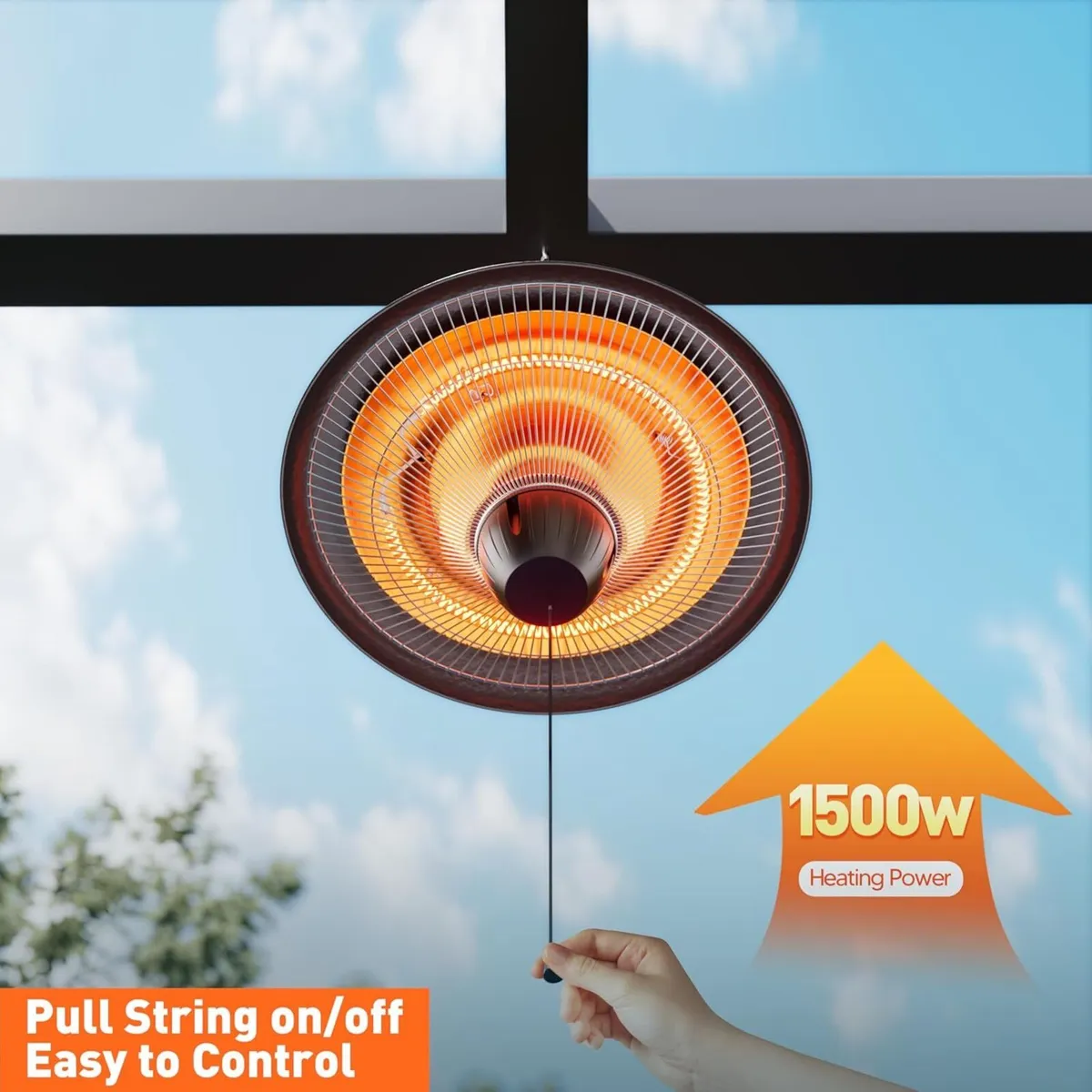 Hanging Patio Heater Outdoor 1500W - Image 4