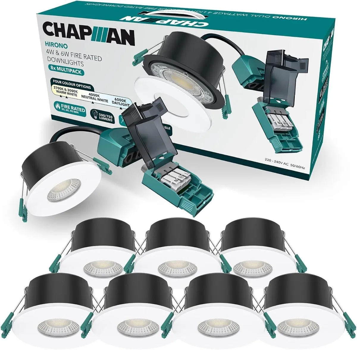 Chapman Hirono Pro 4W 6W Fire Rated Downlights (8 - Image 1
