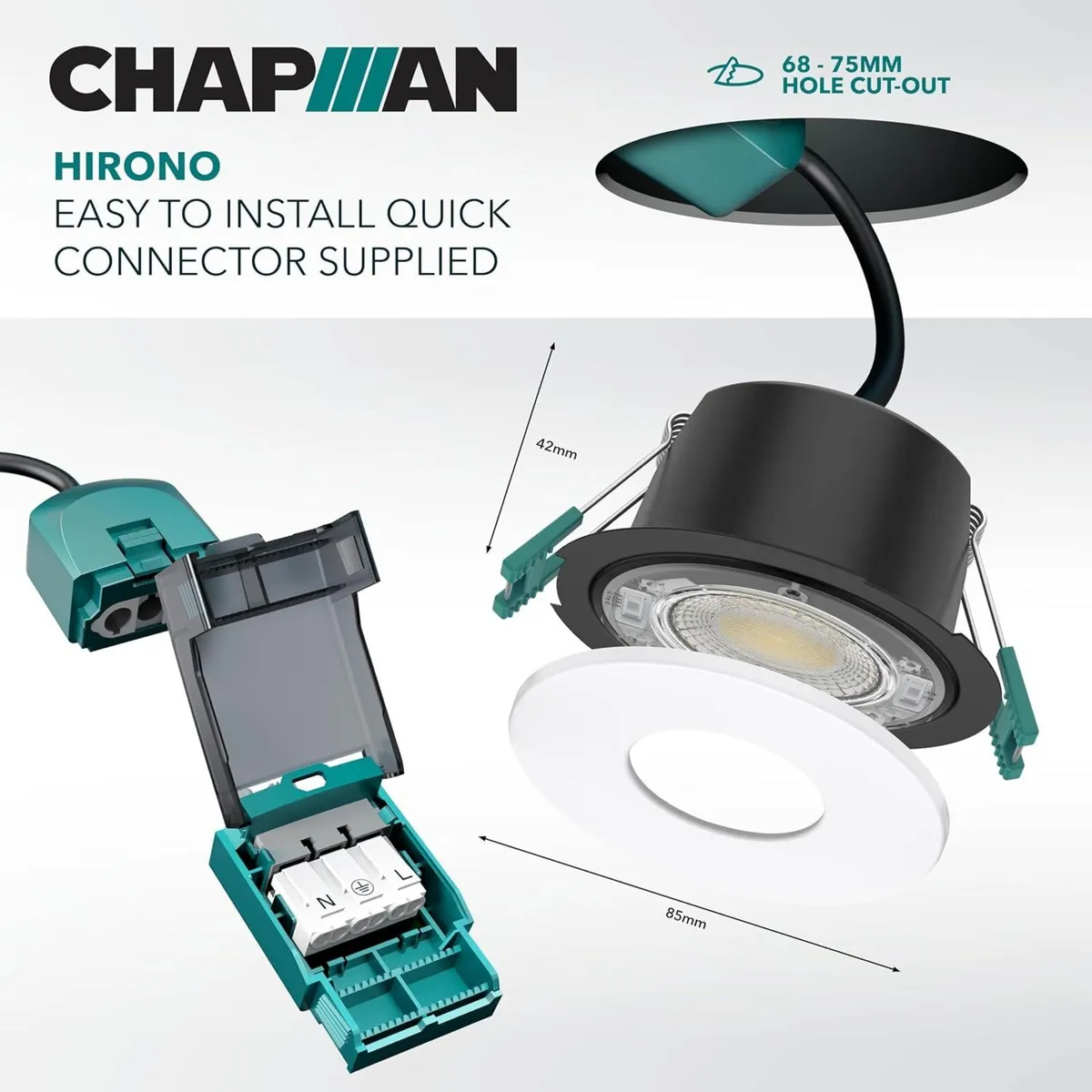 Chapman Hirono Pro 4W 6W Fire Rated Downlights (8 - Image 2
