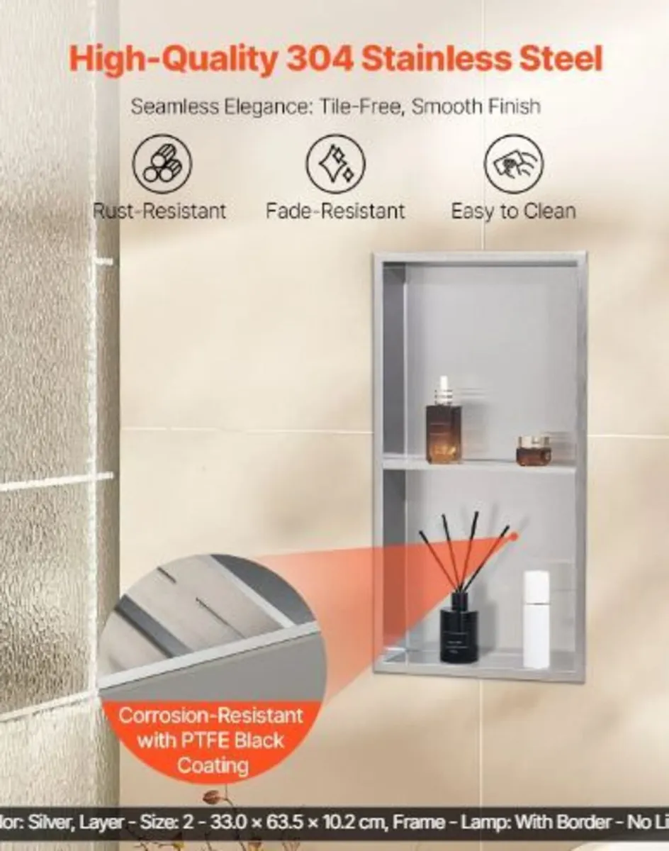 Shower Niche, 33.0 x 63.5 x 10.2 cm - Image 2