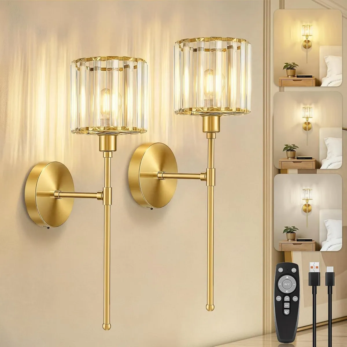 Crystal Rechargeable Wall Lights - Image 1