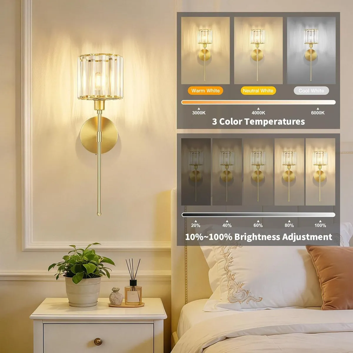 Crystal Rechargeable Wall Lights - Image 2
