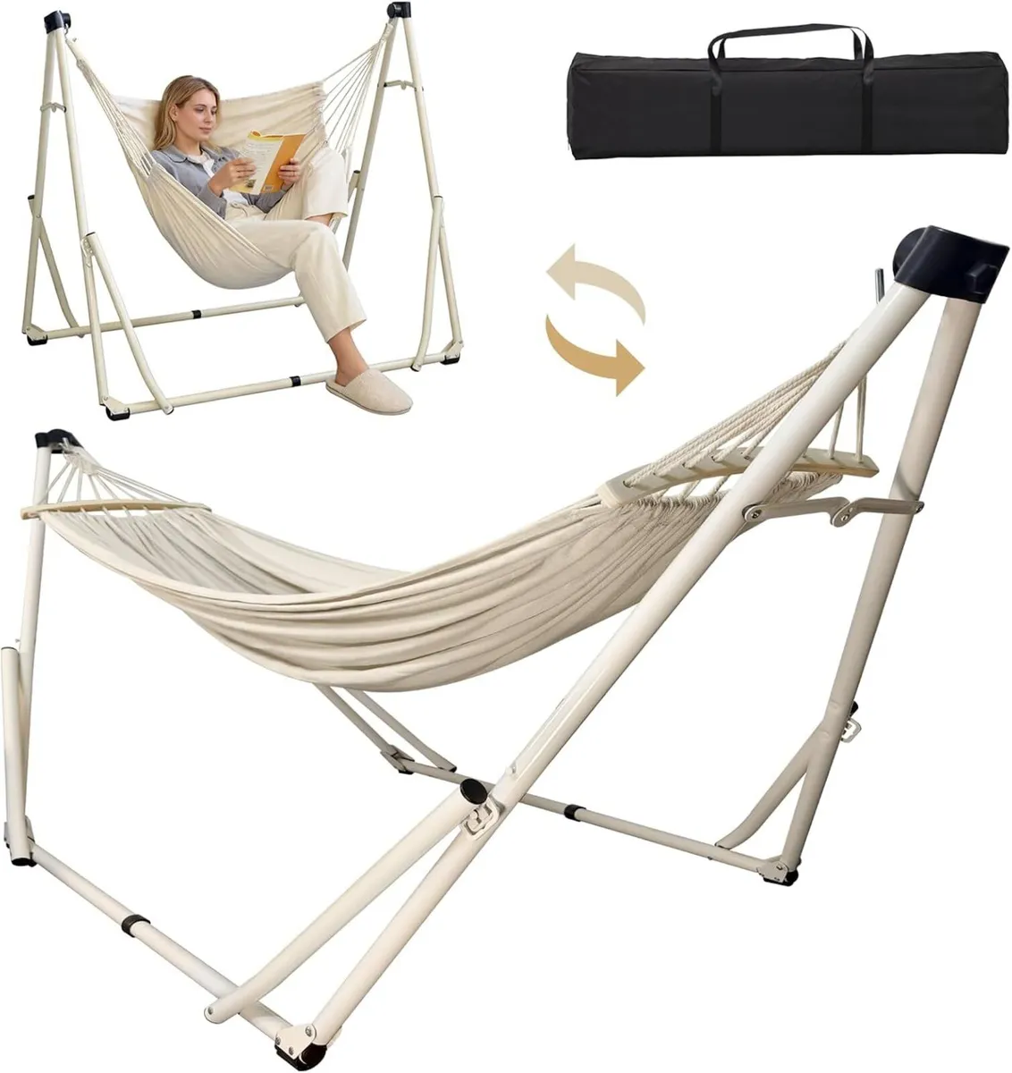 2 in 1 Hammock Hanging Chair with Foldable - Image 1