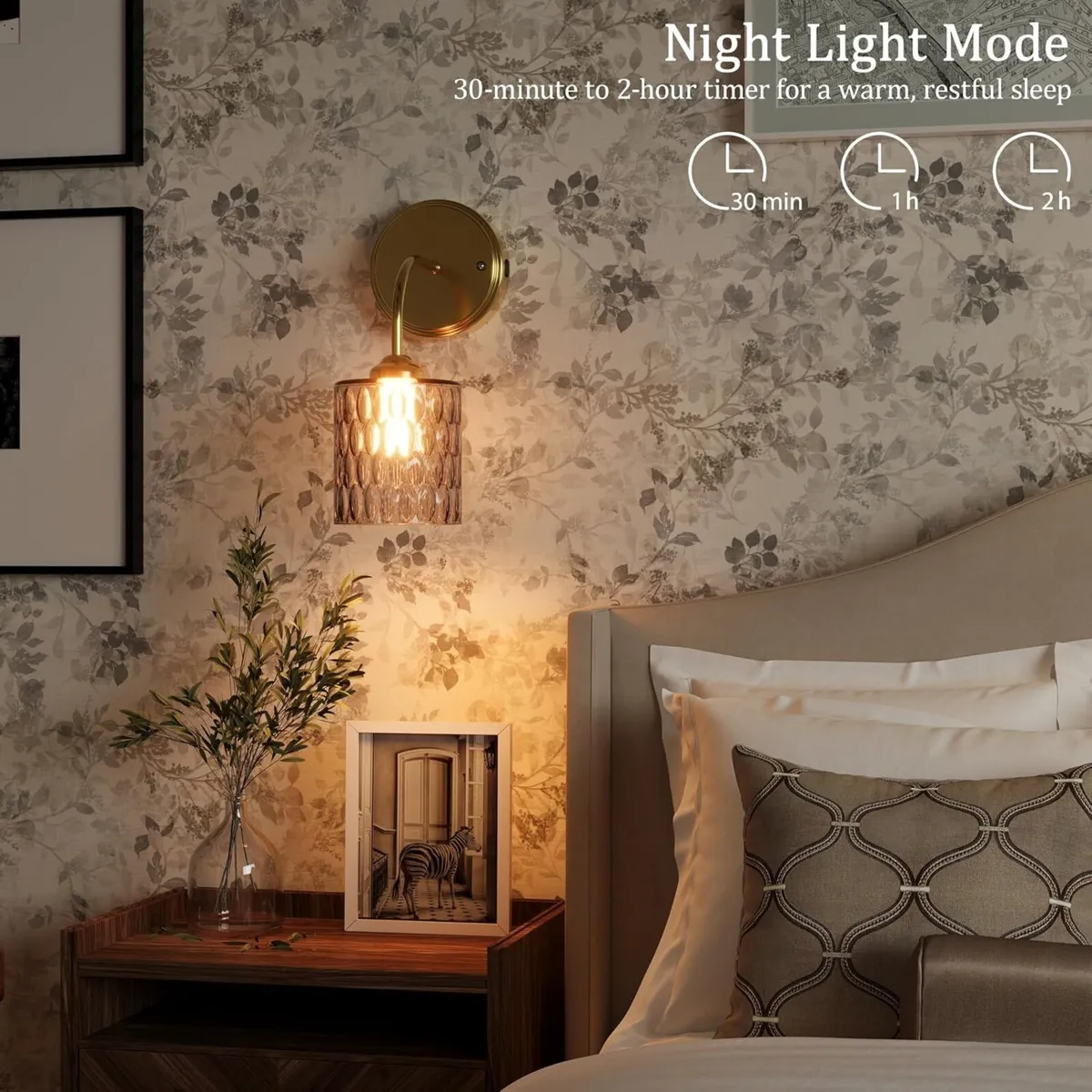 Vintage Rechargeable Wall Lights Battery Amber - Image 2