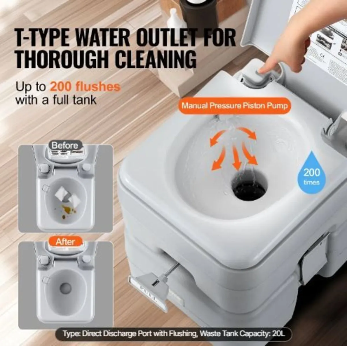 Portable Toilet Flush Travel Camping - Image 2