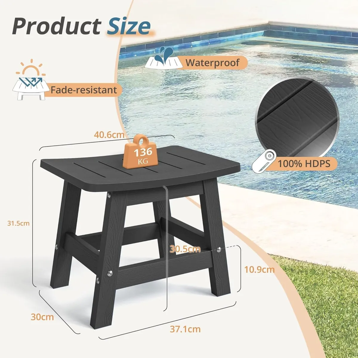 Garden Footstools Hdps Outdoor Ottomans 136KG - Image 2