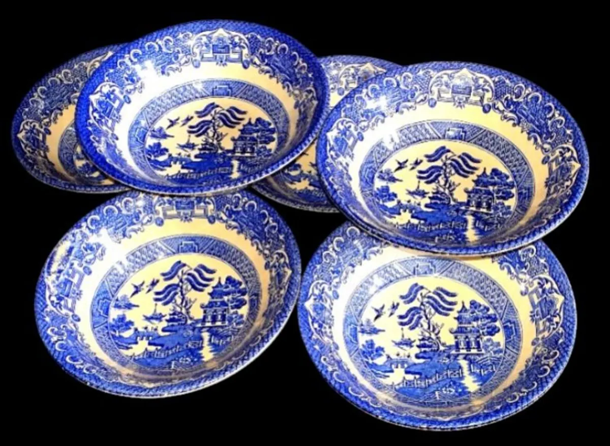6 Vintage EIT Blue Willow Bowls-Pristine - Image 4