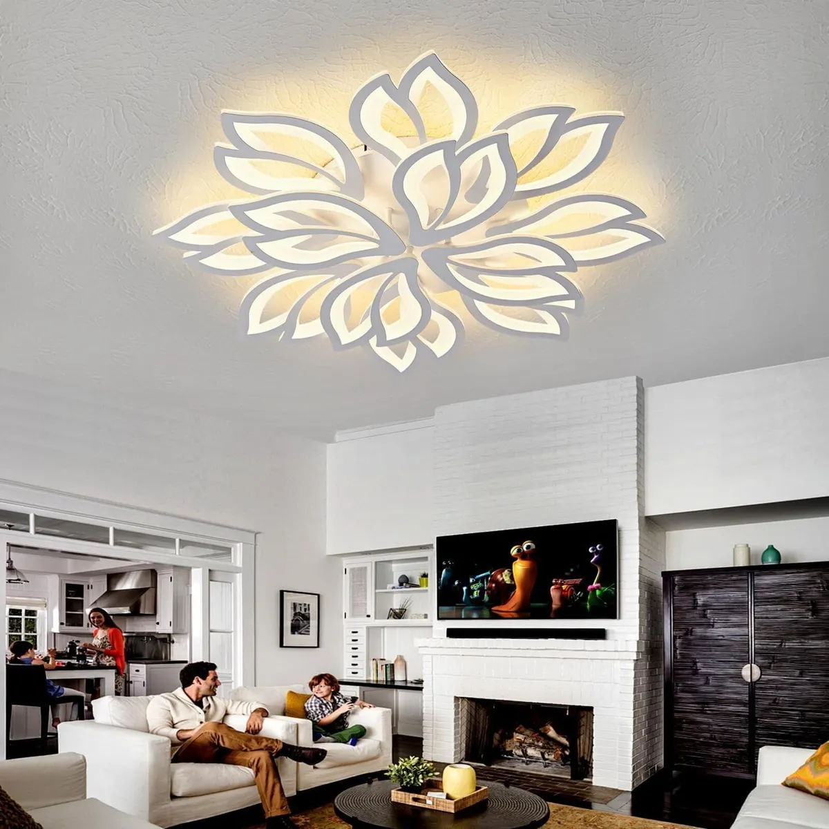 Flower Shaped LED Ceiling Light Dimmable Modern - Image 3