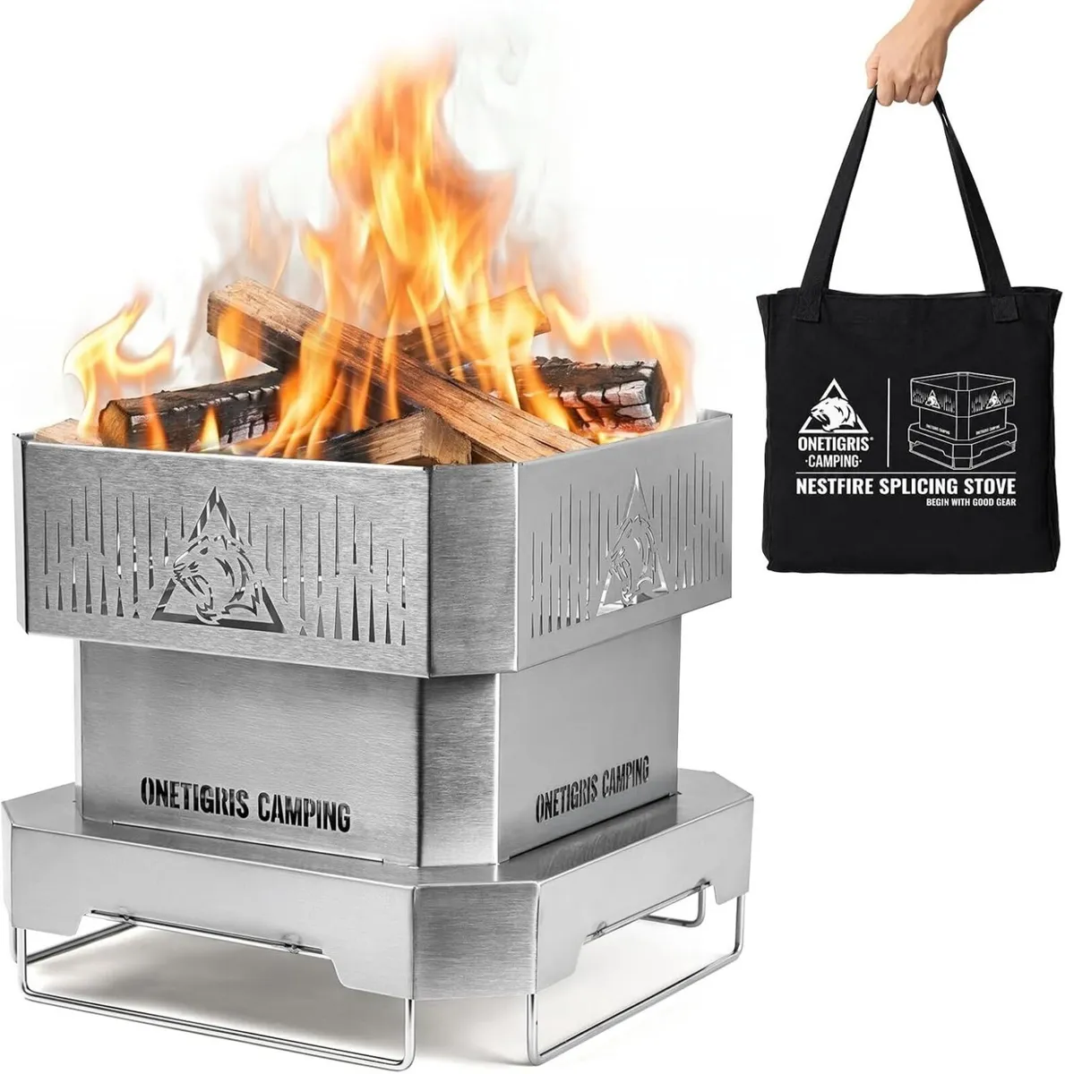 Nestfire 11.8 Inch Portable Fire Pit with Grill - Image 1