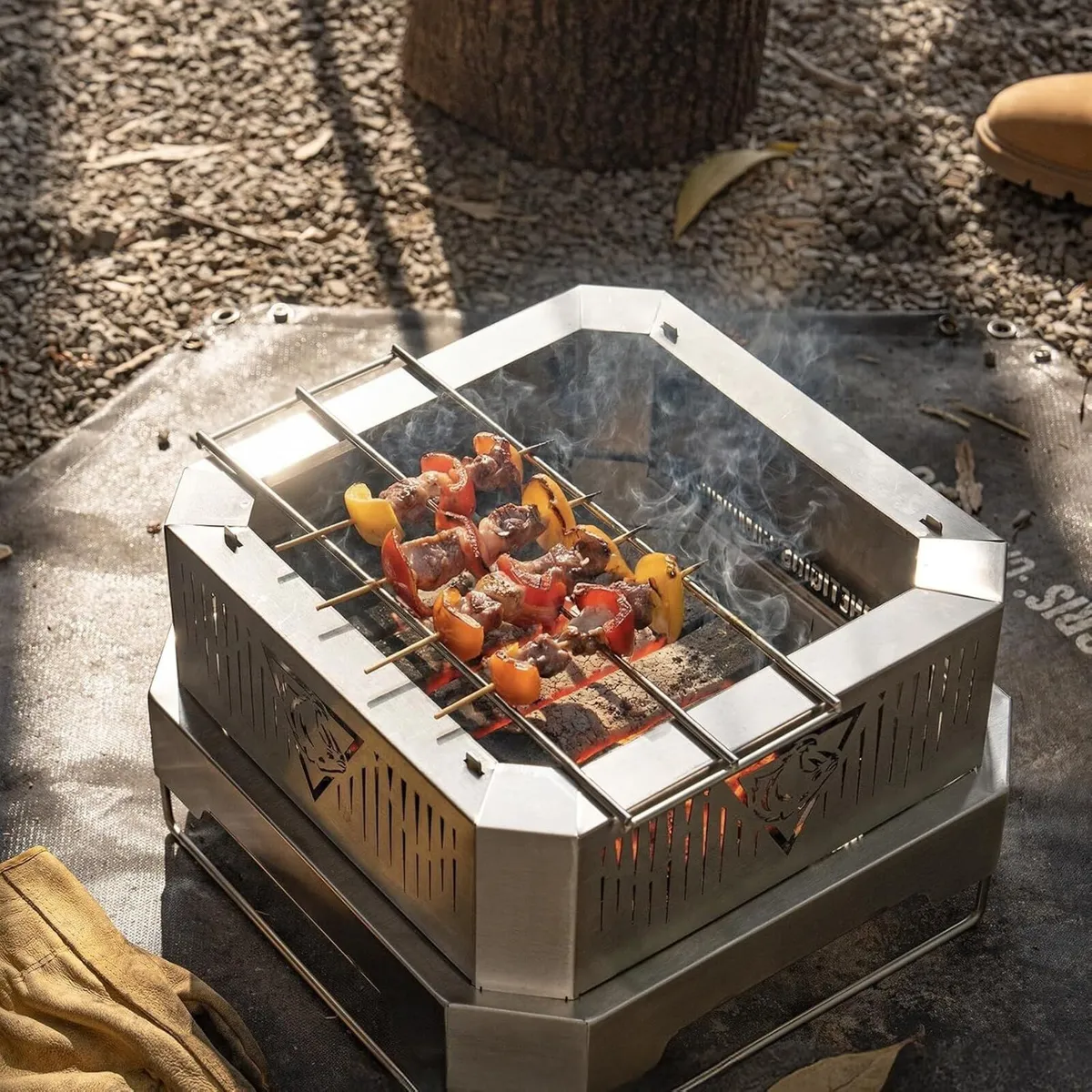 Nestfire 11.8 Inch Portable Fire Pit with Grill - Image 2