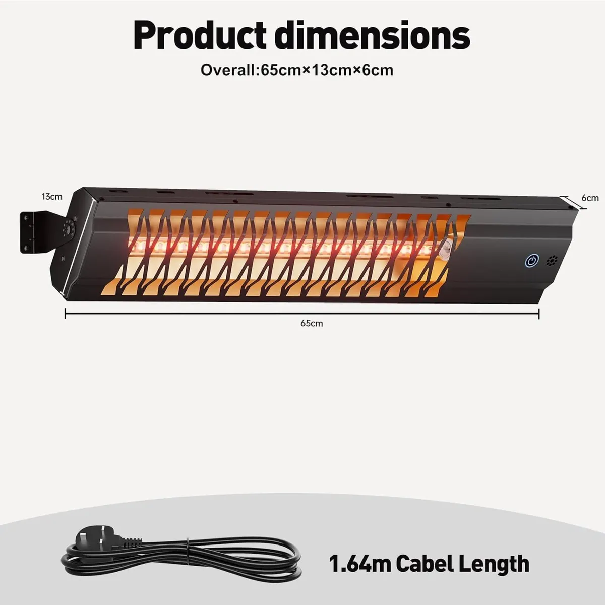 Electric Patio Heater 2000W Waterproof - Image 2