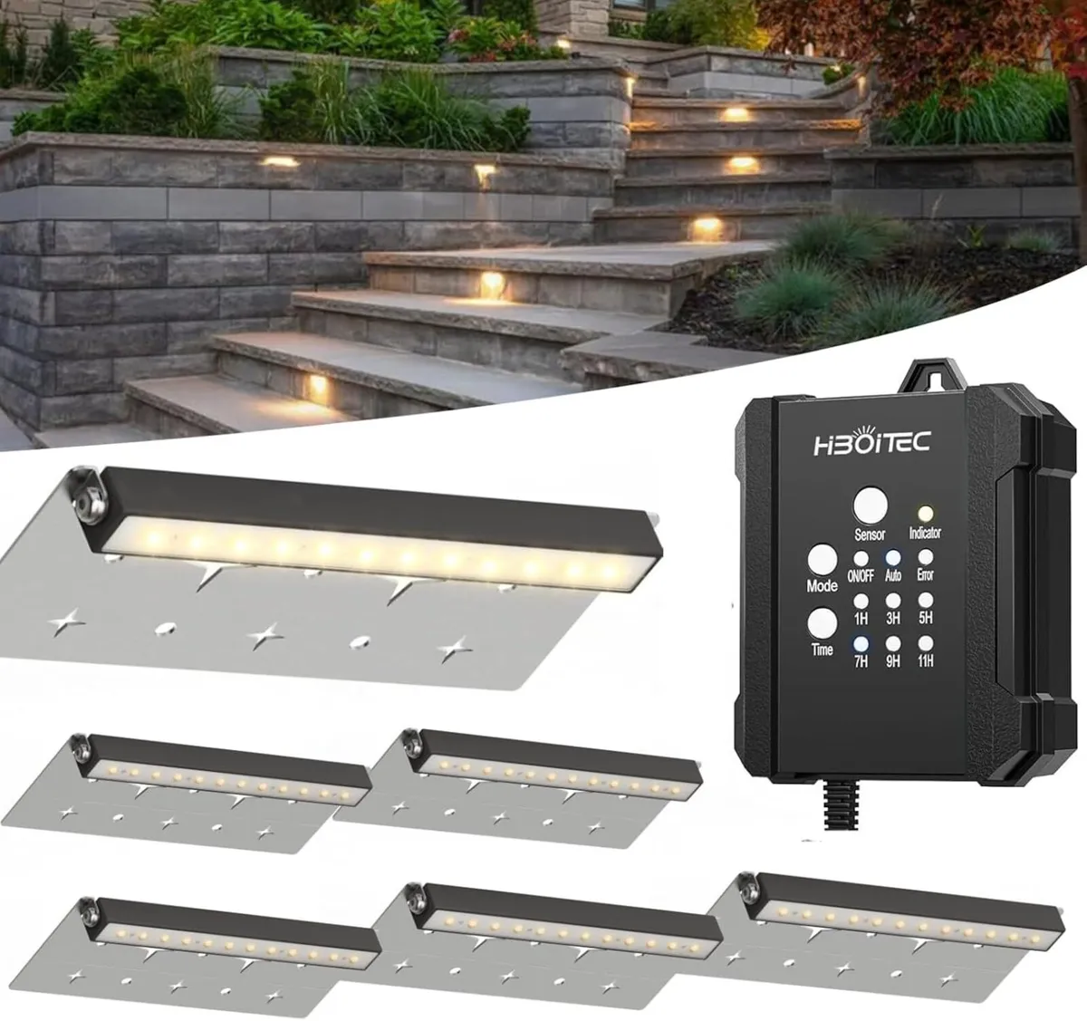 7inch LED Hardscape Lighting Kit with Timer Dusk - Image 1
