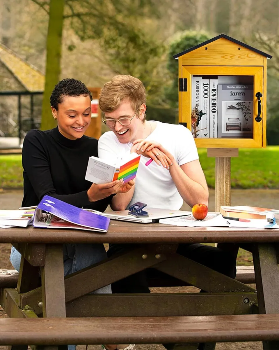 Box Outdoor Wooden Cabinet Little Literature - Image 2