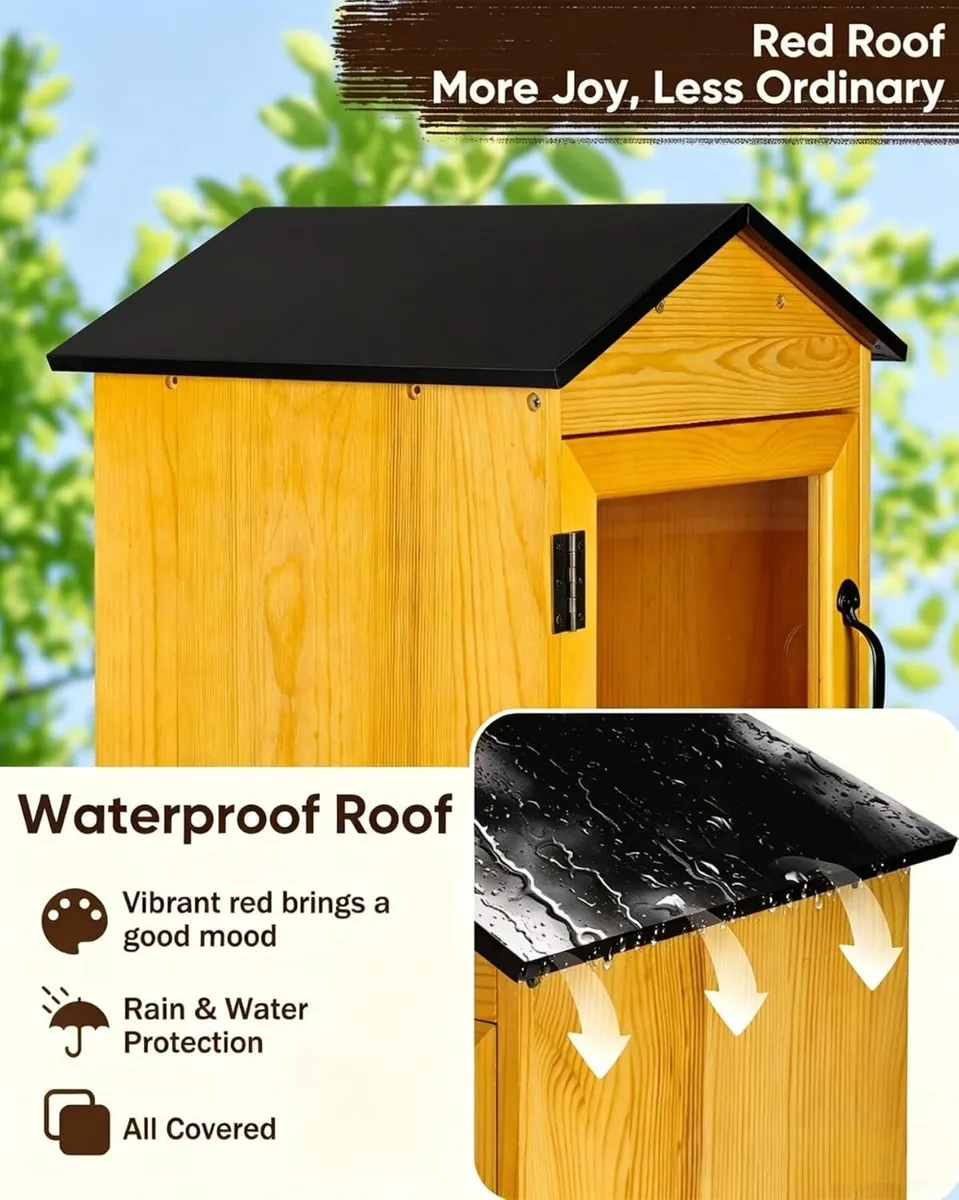 Box Outdoor Wooden Cabinet Little Literature - Image 4