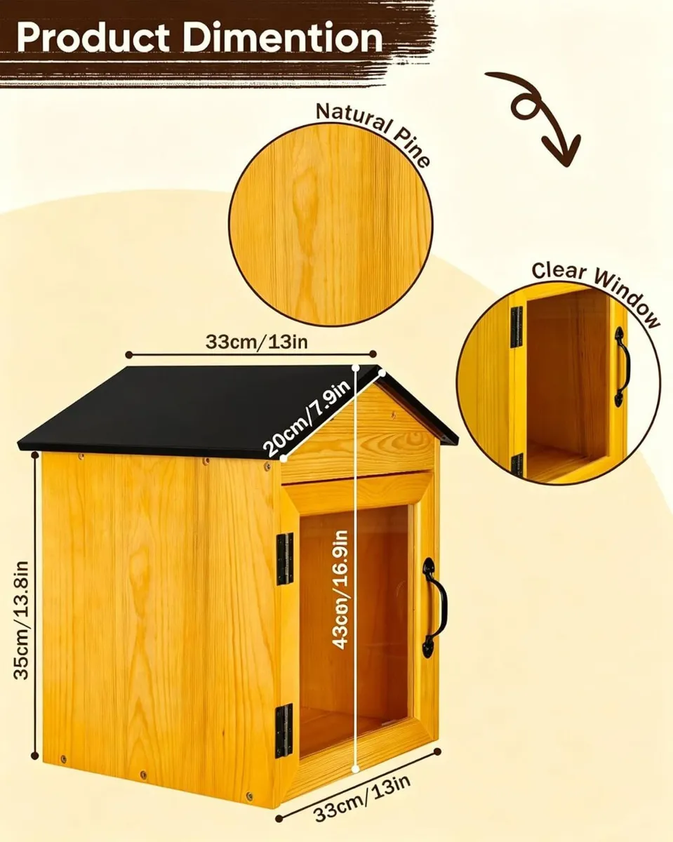 Box Outdoor Wooden Cabinet Little Literature - Image 3
