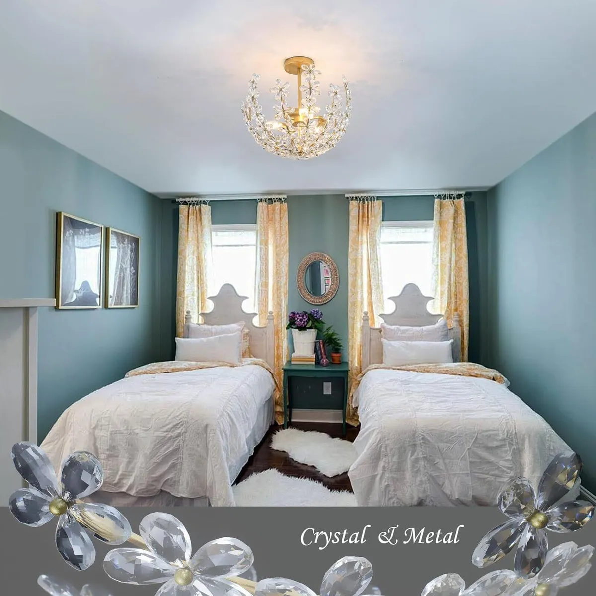 Glass Ceiling Light Fixture 3 Handmade Art - Image 2