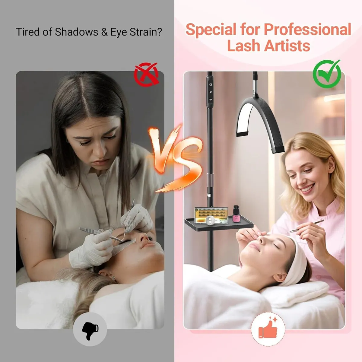 Lash Light for Eyelash Tech: 18in Foldable Half - Image 4