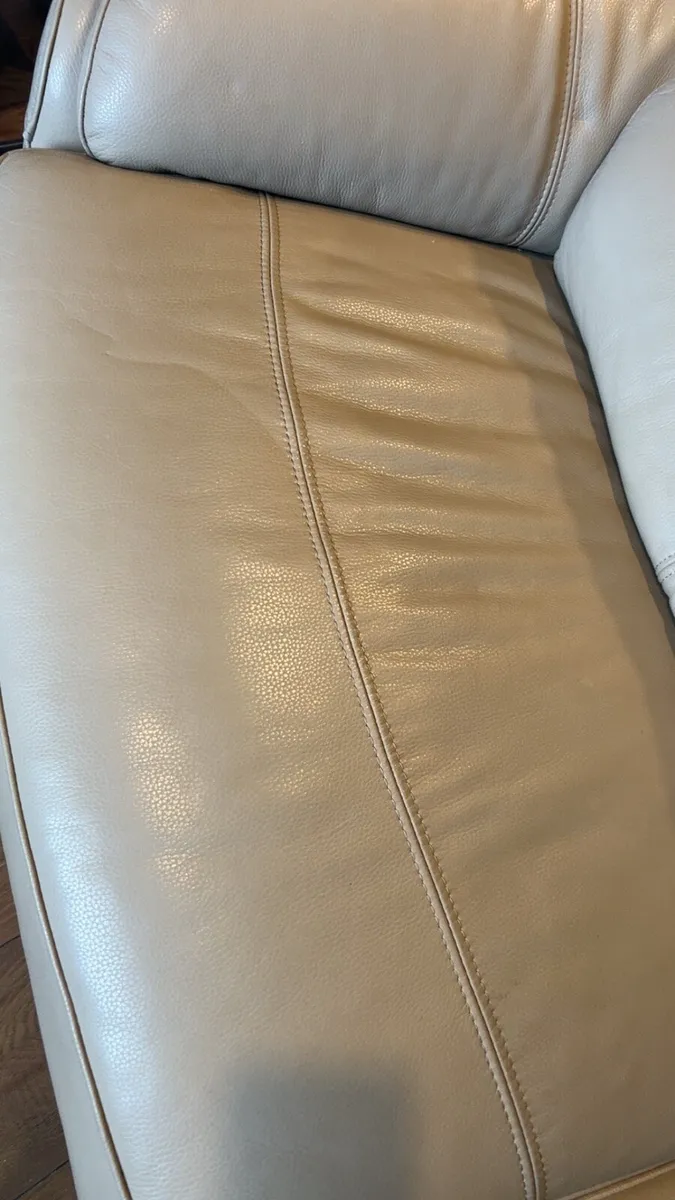 Cream leather sofa - Image 2