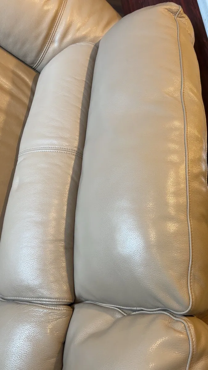 Cream leather sofa - Image 3